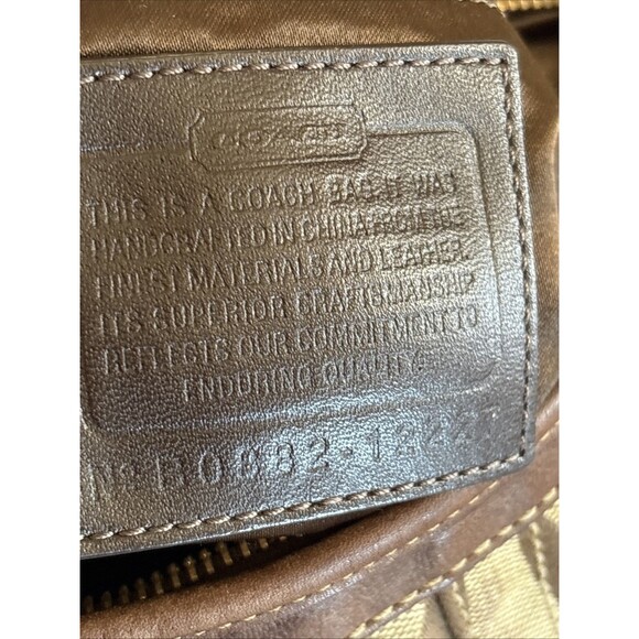 VGUC VTG Coach Ergo Signature Shoulder Hobo Purse Monogram Canvas Leather Brown - Picture 7 of 10